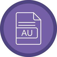 AU File Format Line Multi Circle Icon vector