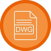 DWG File Format Line Multi Circle Icon vector