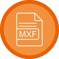 MXF archivo formato línea multi circulo icono vector