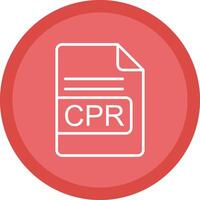 cpr archivo formato línea multi circulo icono vector