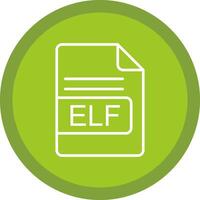ELF File Format Line Multi Circle Icon vector