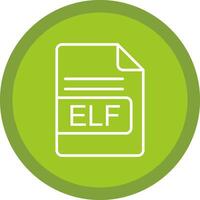 ELF File Format Line Multi Circle Icon vector