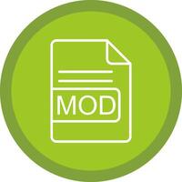 MOD File Format Line Multi Circle Icon vector