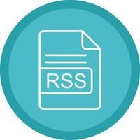 rss archivo formato línea multi circulo icono vector