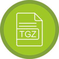 tgz archivo formato línea multi circulo icono vector