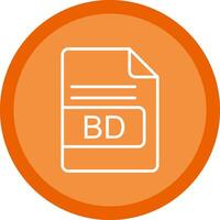 BD File Format Line Multi Circle Icon vector