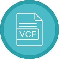 vcf archivo formato línea multi circulo icono vector