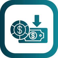 Dollar Glyph Gradient Corner Icon vector