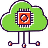 nube informática lleno diseño icono vector