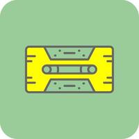 Cassette Tape Filled Yellow Icon vector