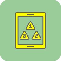 Tablet Filled Yellow Icon vector