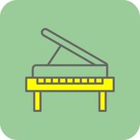 Piano Filled Yellow Icon vector