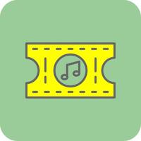 Ticket Filled Yellow Icon vector