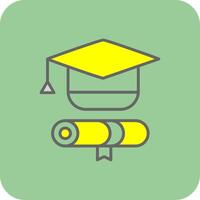 Graduation Filled Yellow Icon vector