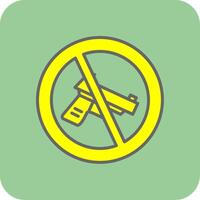 No Gun Glyph Gradient Corner Icon vector