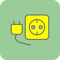 Plug And Socket Glyph Gradient Corner Icon vector