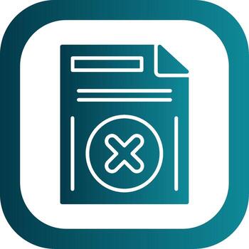 Eliminar botón glifo degradado esquina icono vector