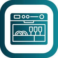 Dishwasher Glyph Gradient Corner Icon vector