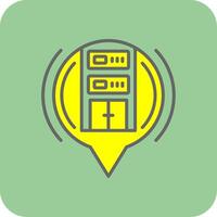 Building Filled Yellow Icon vector