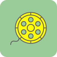 Film Reel Filled Yellow Icon vector