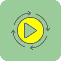 Rotation Filled Yellow Icon vector