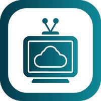 Television Glyph Gradient Corner Icon vector