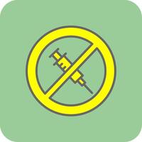 No Needle Filled Yellow Icon vector