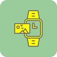 Image Filled Yellow Icon vector