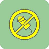No Firework Filled Yellow Icon vector