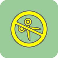 No Scissors Filled Yellow Icon vector