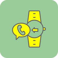 Incoming Call Filled Yellow Icon vector