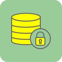 secure Database Filled Yellow Icon vector