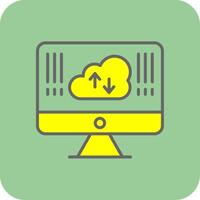 Computing Filled Yellow Icon vector