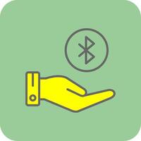 Bluetooth Filled Yellow Icon vector