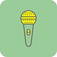 mic lleno amarillo icono vector