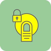 Touch Lock Filled Yellow Icon vector