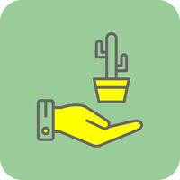 Cactus Filled Yellow Icon vector