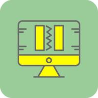 Broken Code Filled Yellow Icon vector