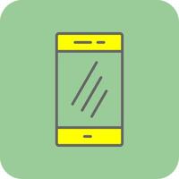 teléfono inteligente lleno amarillo icono vector