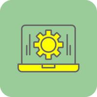 Laptop Filled Yellow Icon vector