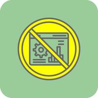 Prohibited Sign Filled Yellow Icon vector