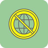 Prohibited Sign Filled Yellow Icon vector