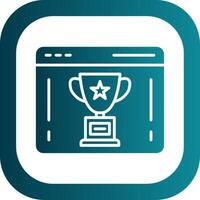 Trophy Glyph Gradient Corner Icon vector