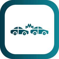 Car Crash Glyph Gradient Corner Icon vector