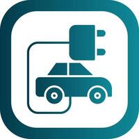 Electric Car Glyph Gradient Corner Icon vector