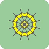 Spider Web Filled Yellow Icon vector