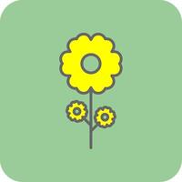 flor lleno amarillo icono vector
