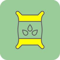 Seed Bag Filled Yellow Icon vector