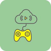 Cloud Filled Yellow Icon vector