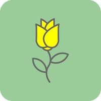 Rosa lleno amarillo icono vector